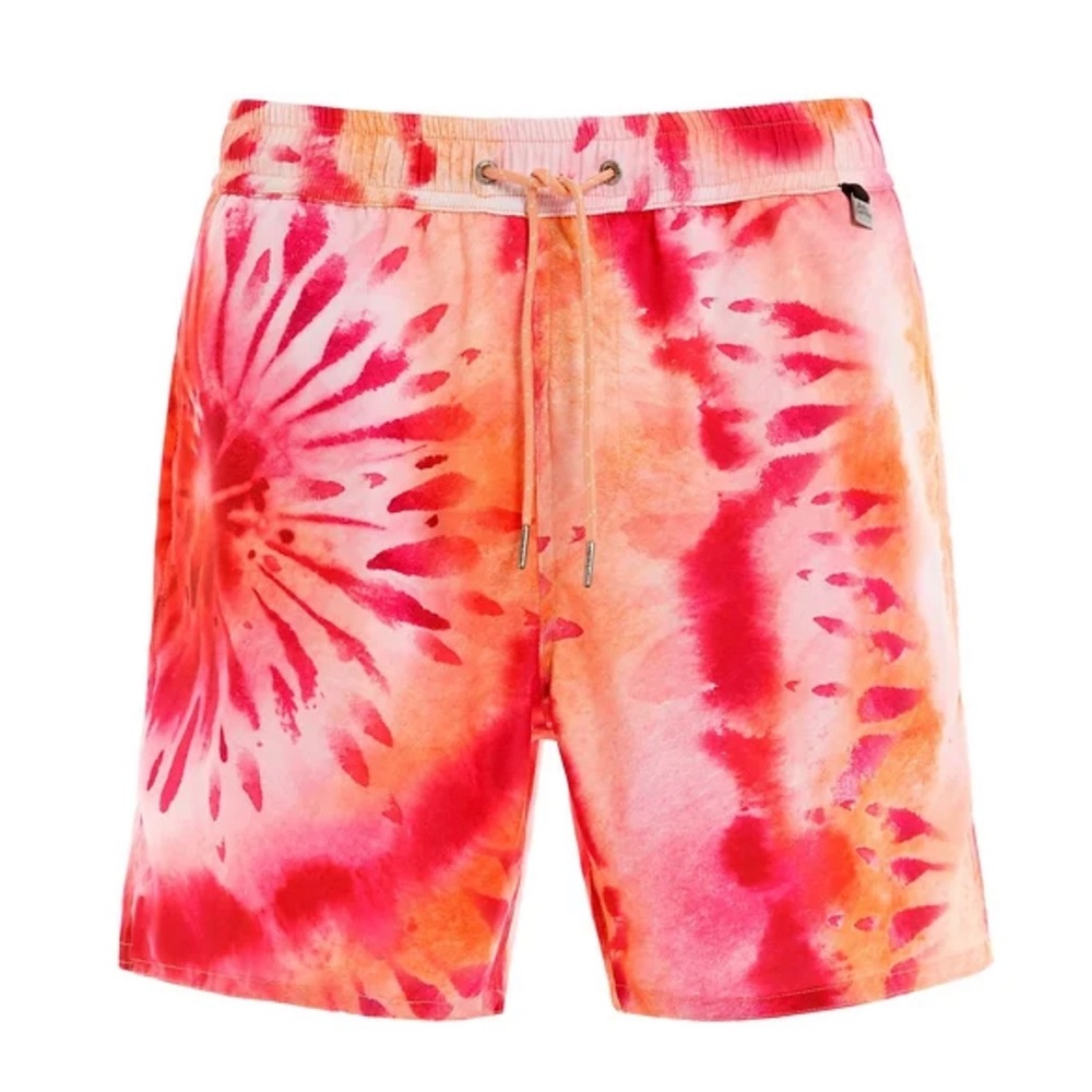 Agua Bendita Pink Orange Tie Dye Boys Swim Trunk Size 10 Youth